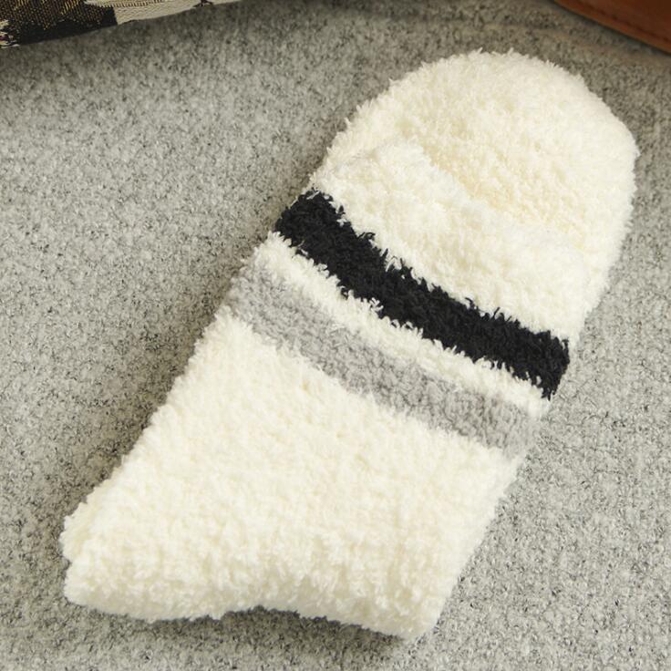 Winter Plus Velvet Towel Crew Socks Adult Female Thick Warm Coral Fleece Floor Socks Sleeping Socks Fluffy Fuzzy Socks